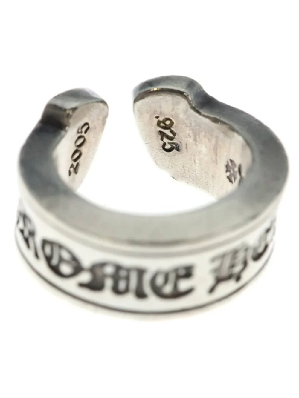 Chrome Hearts LG Scroll Label Large Ring Silver